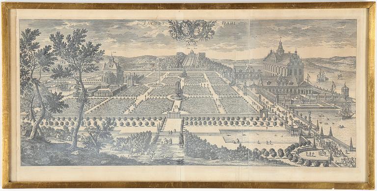 KOPPARSTICK, 2 st, ur "Suecia Antiqua et Hodierna", 17/1800-tal.