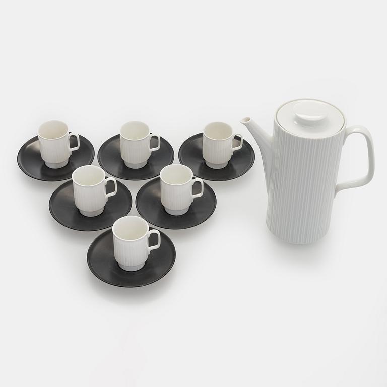 Tapio Wirkkala, a 7-piece porcelain 'Variation' espresso service Rosenthal, Studio-line, Germany.