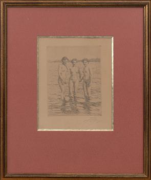 ANDERS ZORN, etching, signed, dated in print 1910,