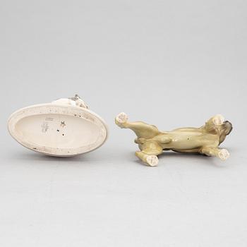 Two porcelain figurines, Keramos, Austria, 20th century.