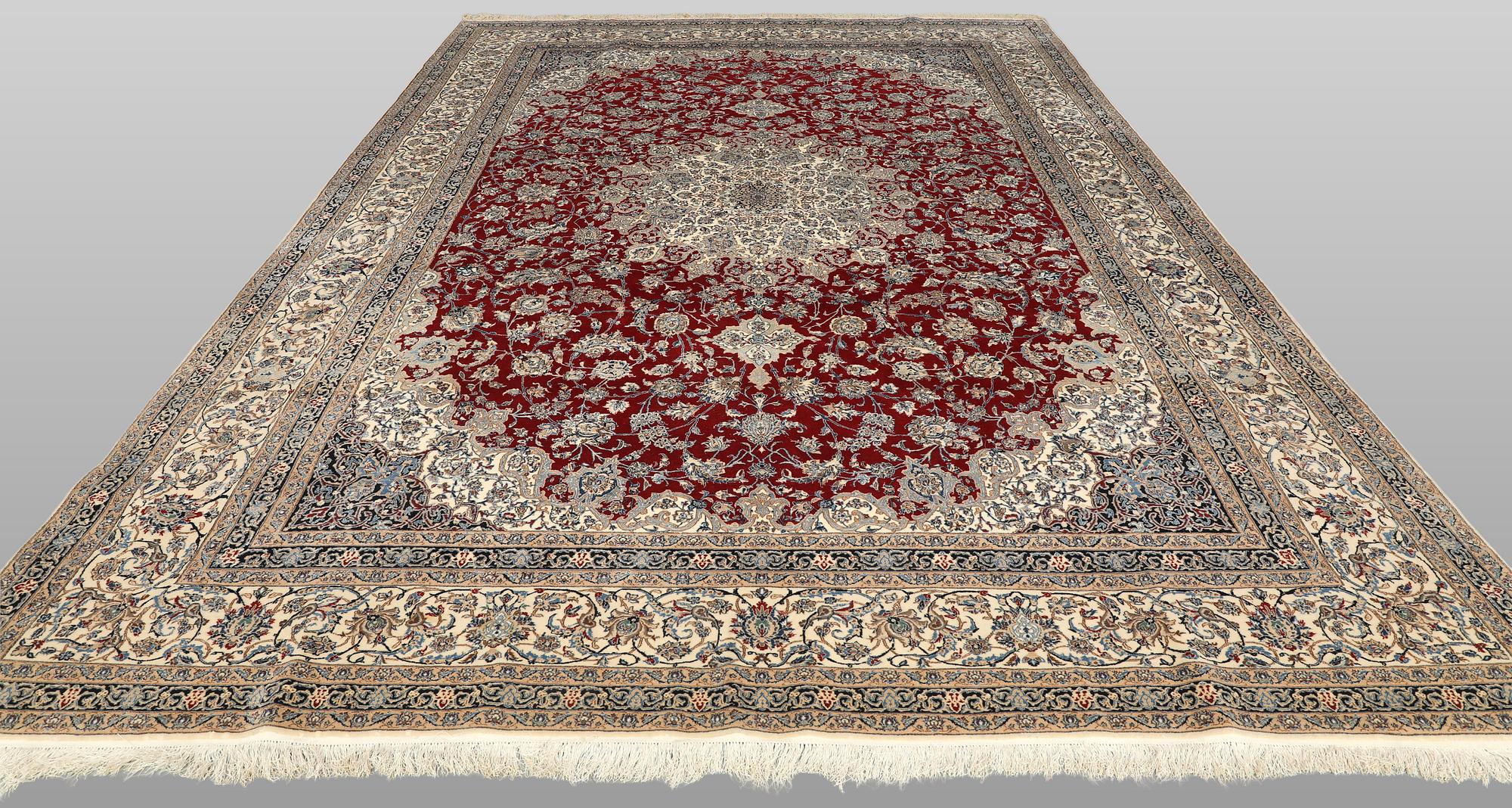 Rug, Nain, part silk, 372 x 260 cm.