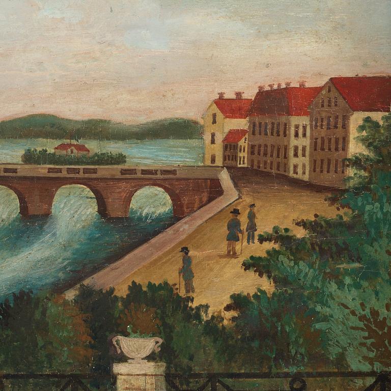 OKÄND KONSTNÄR, 1800-TAL. Utsikt från från Fersenska Terrassen, Stockholm.