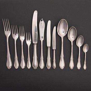 A 156-piece set of German silver flatware by Gebrüder Reiner, first half of 20th Century.