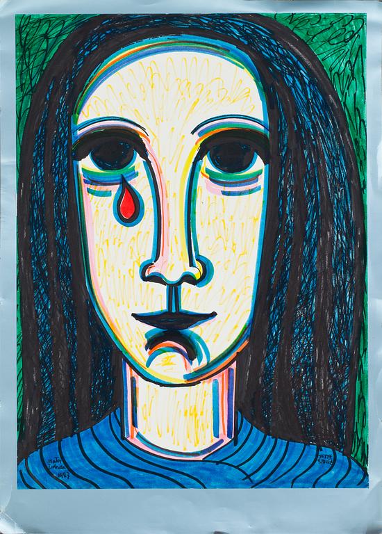 JETTE STOLTZ, oljor på pannå mm, 5 st, 3 sign.