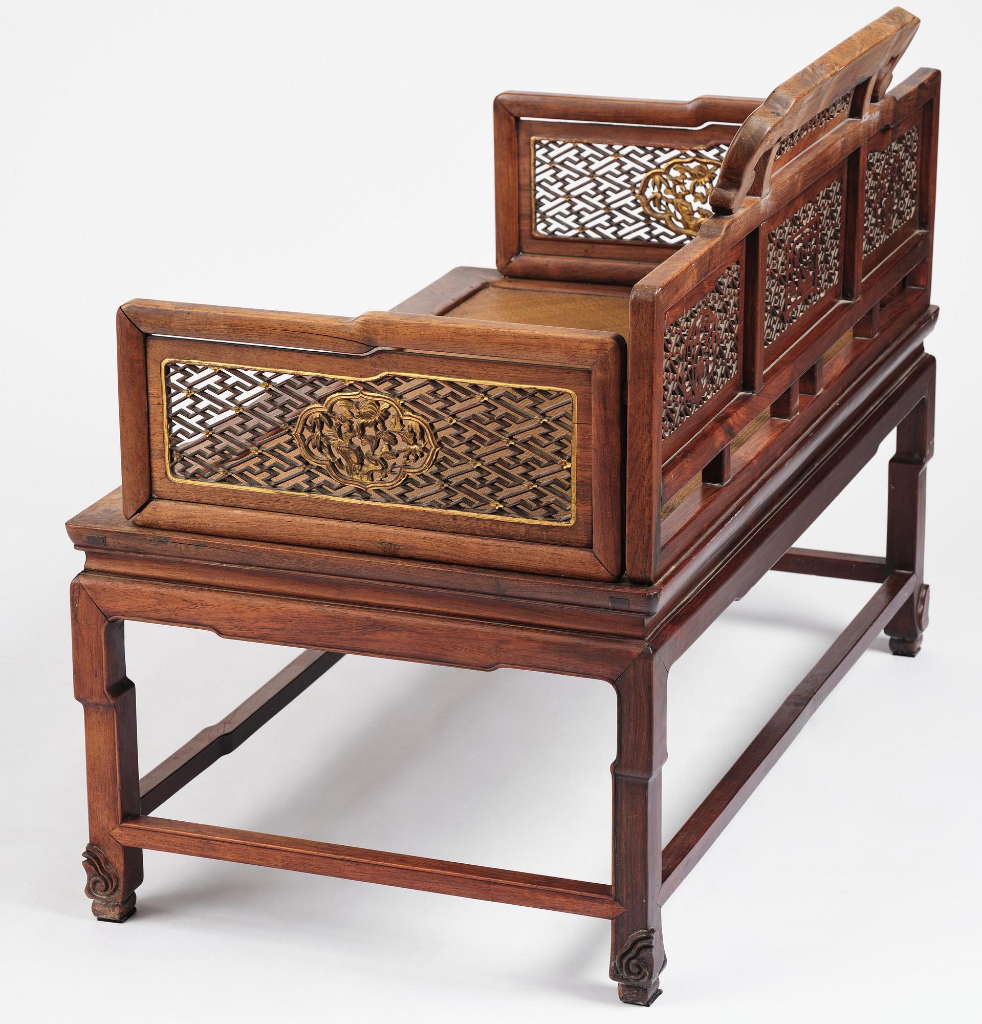 Dagbädd, hardwood. Qingdynastin, 1800-tal.