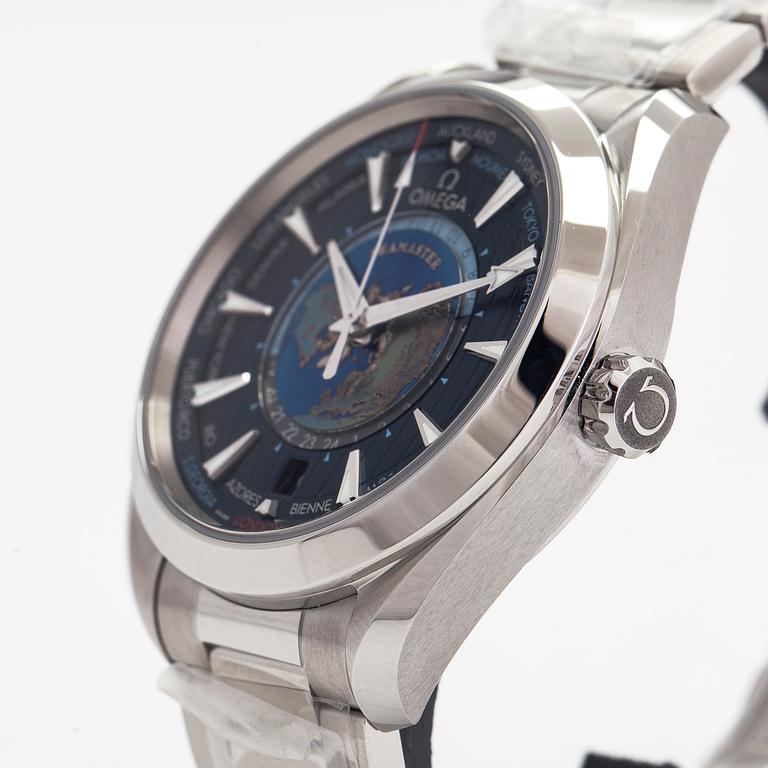 Omega, Seamaster, Aqua Terra 150 m, GMT Worldtimer, wristwatch, 43 mm.