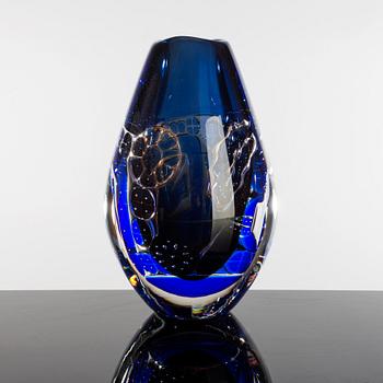 EDVIN ÖHRSTRÖM, vase, glass, ariel, signed, Orrefors, 1987.