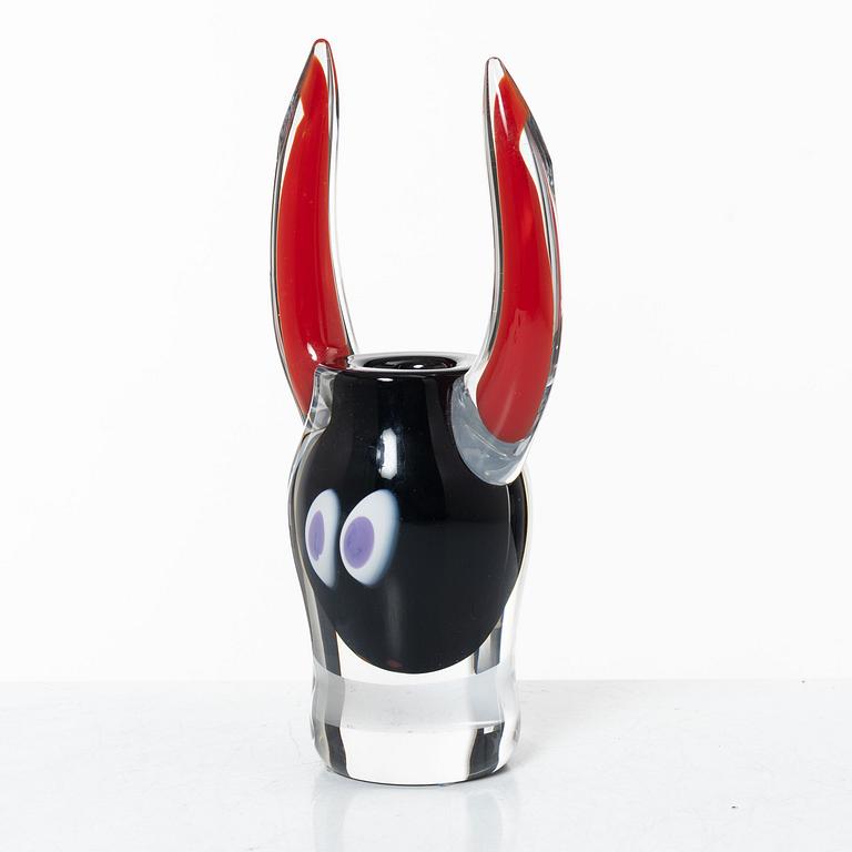 Erik Höglund, a glass vase/sculpture, Studioglas Strömbergshyttan 1996.