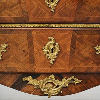 A parquetry and ormolu mounted rococo commode attributed to C. Tietze (master in Stockholm 1764.91).