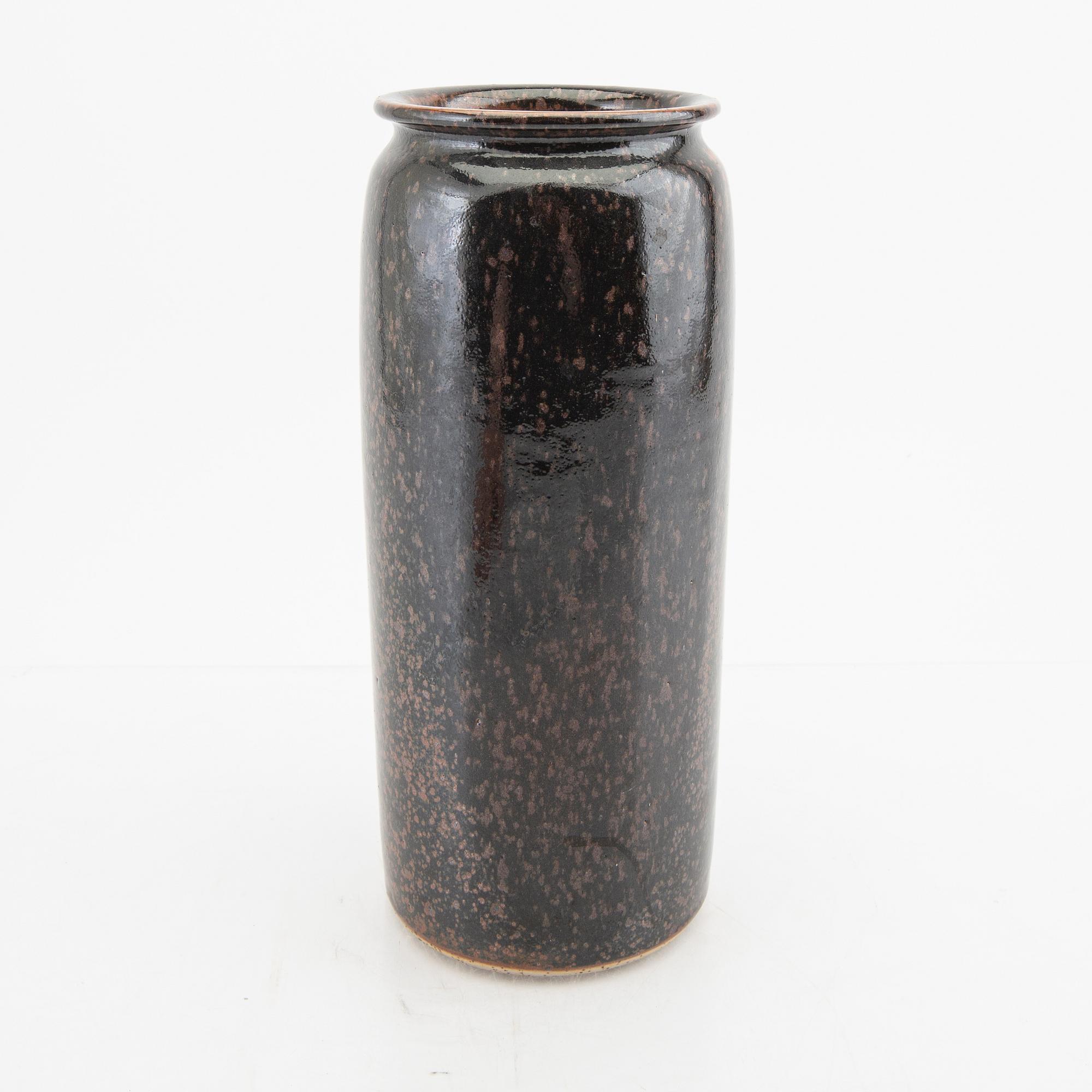 Bo Scullman, a signed stoneware vase.