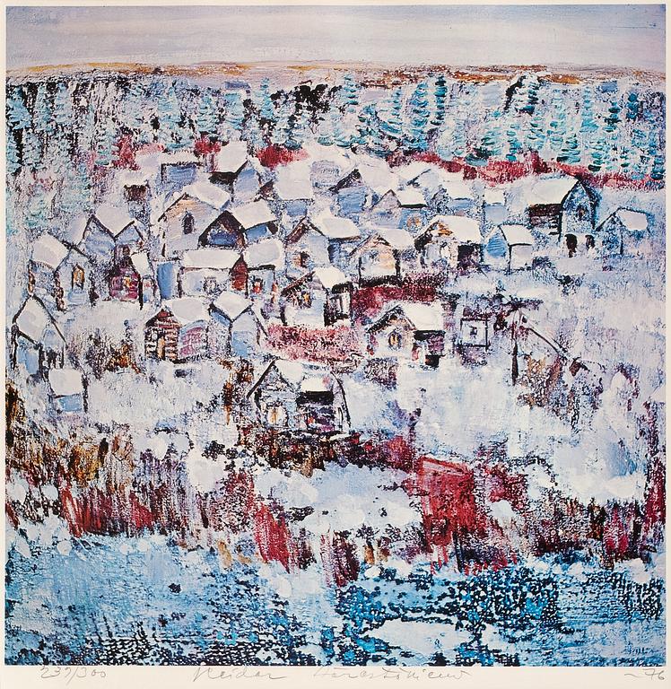 Reidar Särestöniemi, VILLAGE IN WINTER.