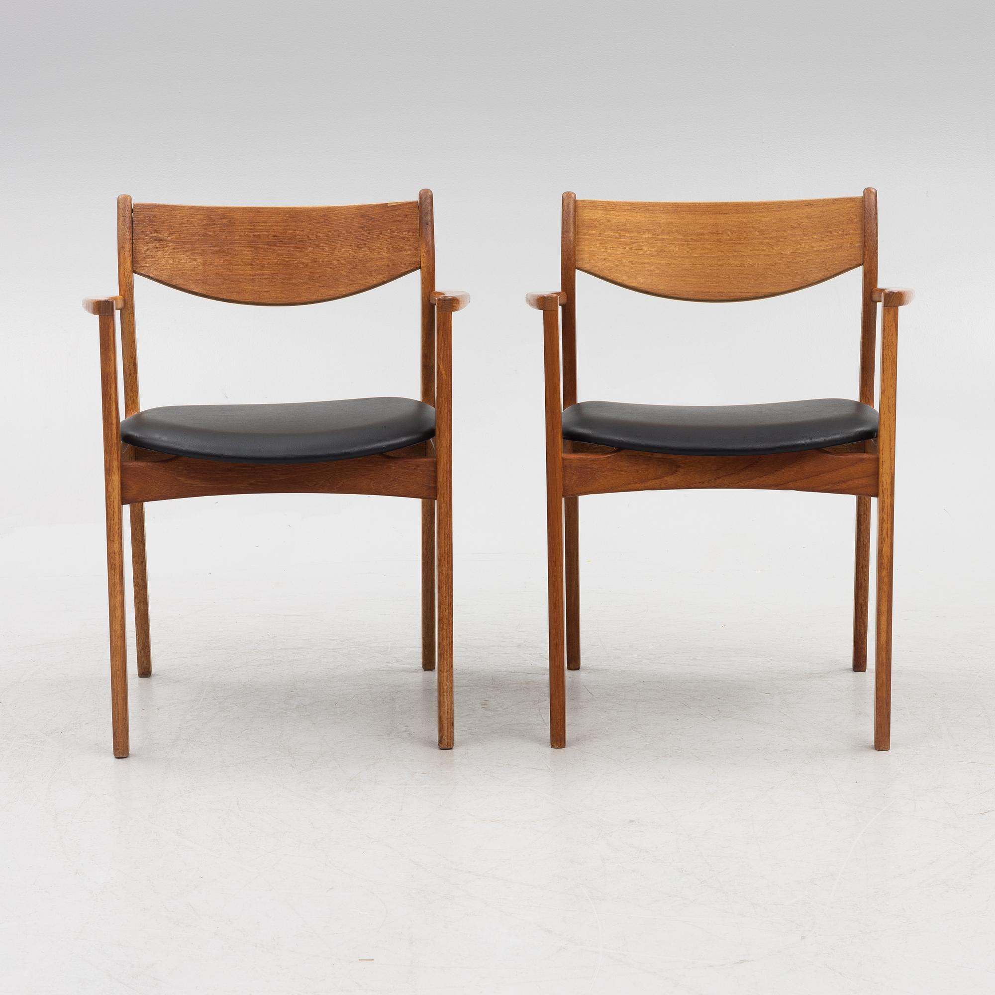 Karmstolar ett par, Farsö stolefabrik Danmark 1960-tal.