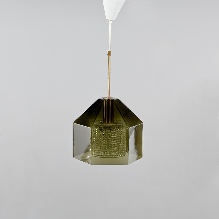 TAKLAMPA, "RD 1624", Carl Fagerlund, Orrefors, 1960-tal. Höjd 43 cm.