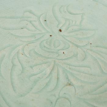 A Chinese celadon dish, Ming dynasty (1368-1644).