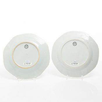 Assietter, 9 st, porslin, Kina, Qianlong (1736-95).