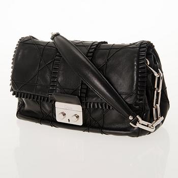 CHRISTIAN DIOR Quilted Ruffle Leather New Lock Flap Bag.
