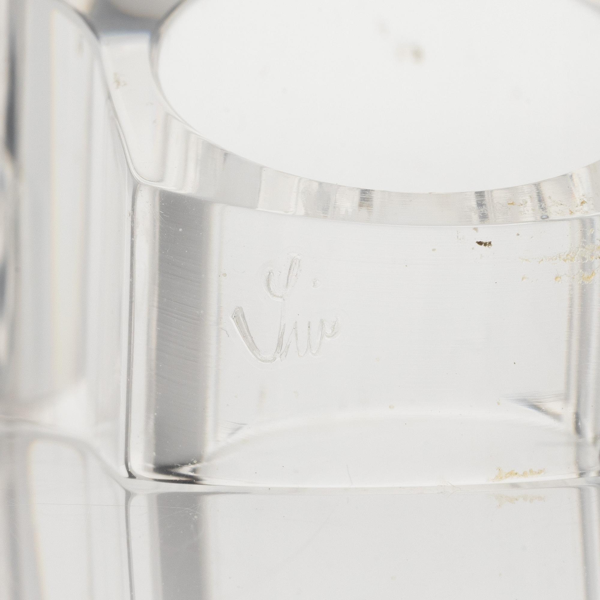 Siv Lagerström, three acrylic rings, 1970s.