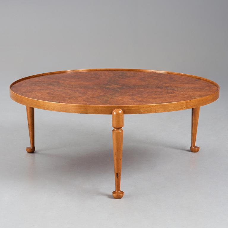 Josef Frank, a model 2139 burled root top coffee table, Svenskt Tenn, Sweden.