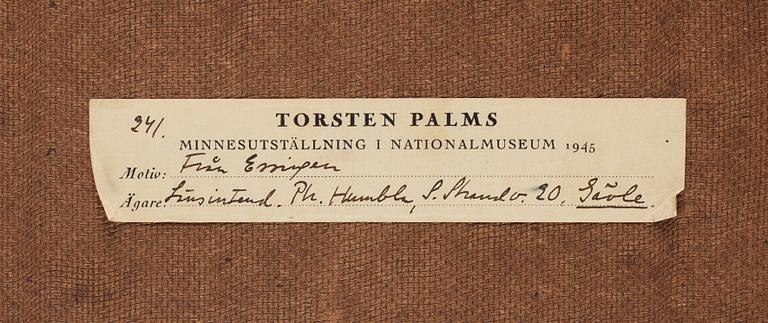 TORSTEN PALM, oil on panel, signed T.P.