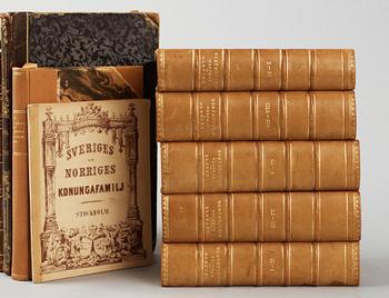 PARTI BIOGRAFIER OCH MEMOARER, 13 vol, bla "Svenska Millionärer" 5 vol, del I-X, av Lazarus-CF Lindahl, Stockholm 1897-1904.