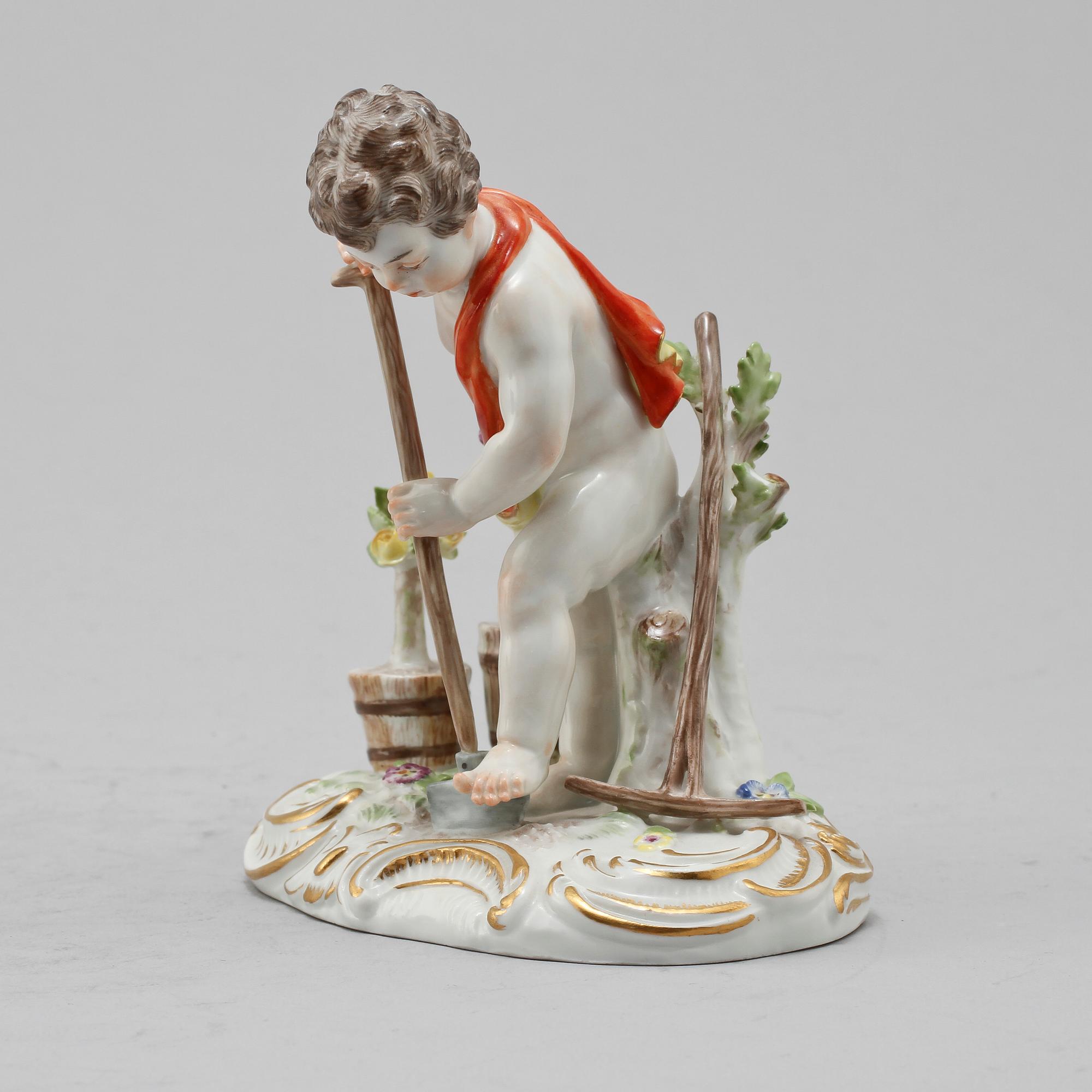 FIGURIN, porslin, Meissen, omkring 1900.