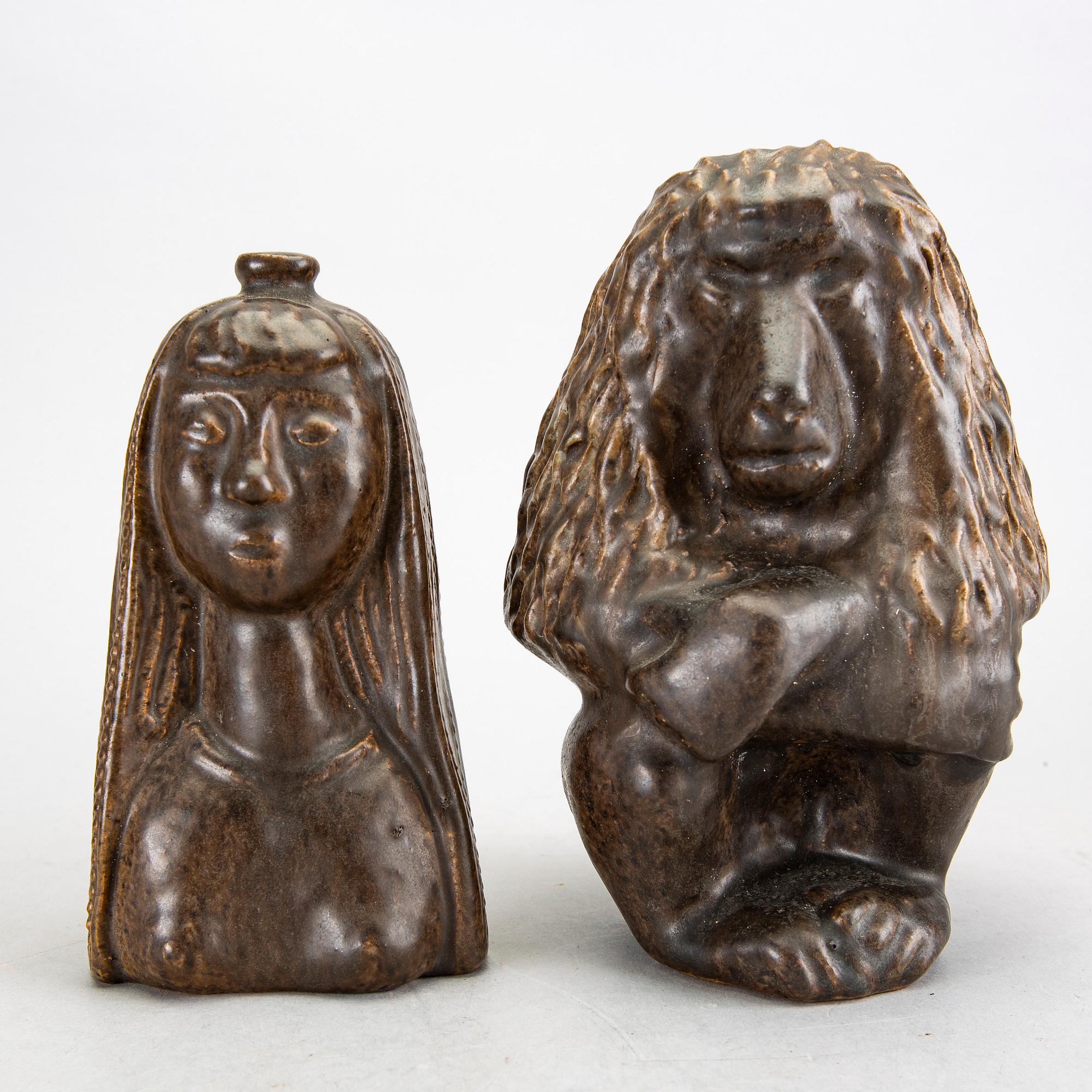 Åke Holm, 4 ceramic figurines, Höganäs, Sweden.