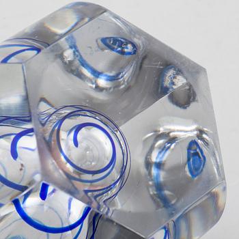 a glass vase for Kosta, signed B and dated 1944.