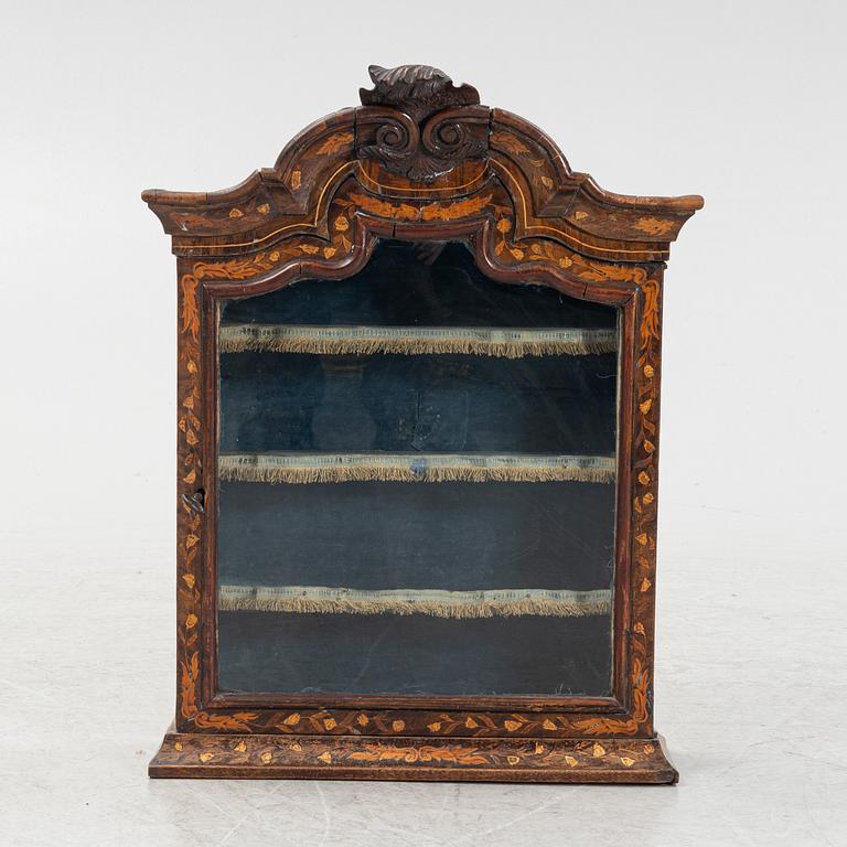 Wall display cabinet, Dutch Rococo style, 19th Century.