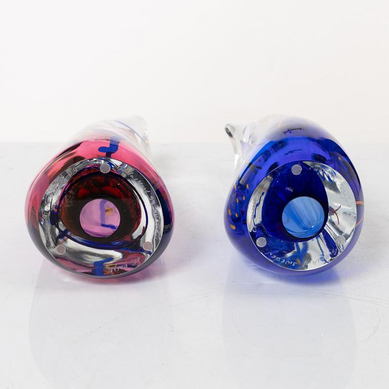 Carlos R Pebaqué, two glass sculptures, Gullaskruf, 1999.