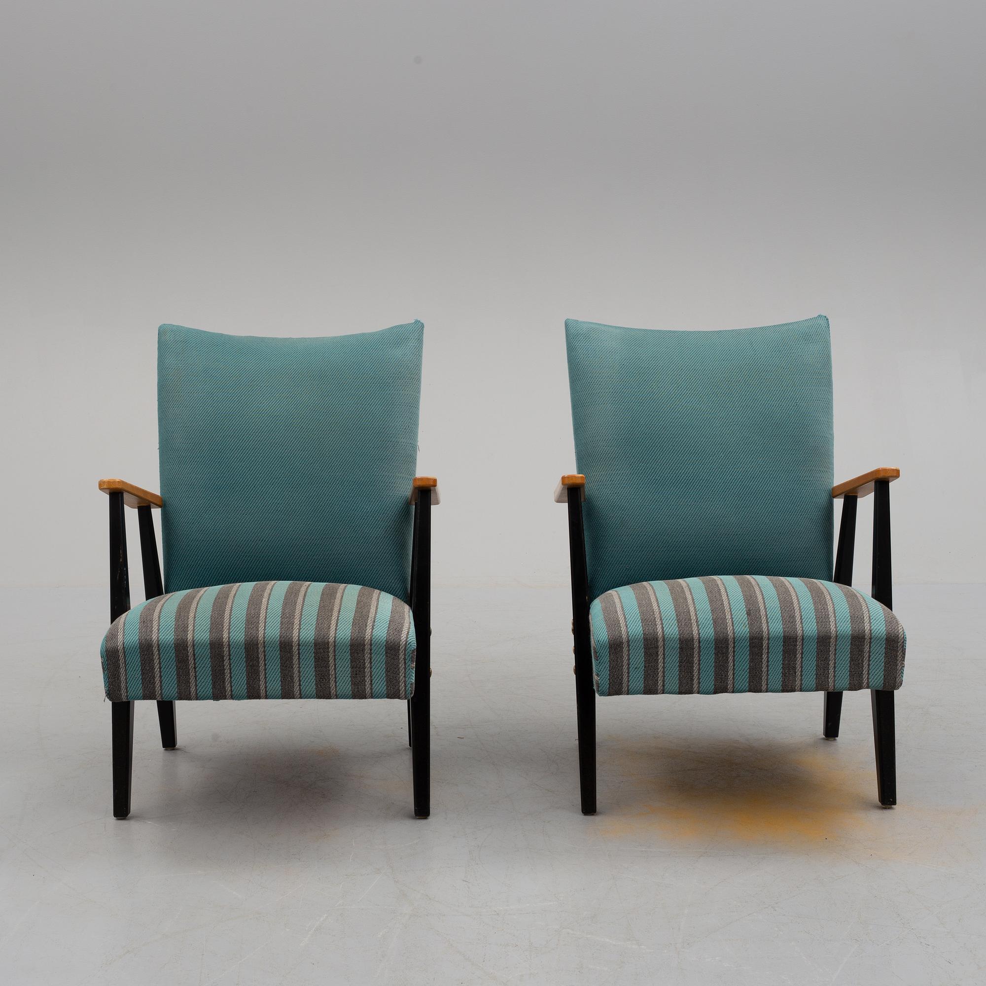 FÅTÖLJER, ett par, Swedish Modern, 1950-tal.