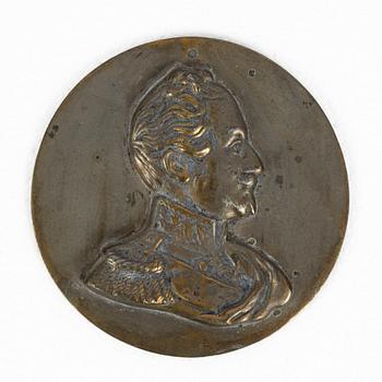 Monarchs and regents of Sweden, twenty metal portrait medallions, 19th20th century.