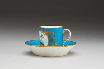 A 'Sèvres"' cup and saucer, 18th Century.