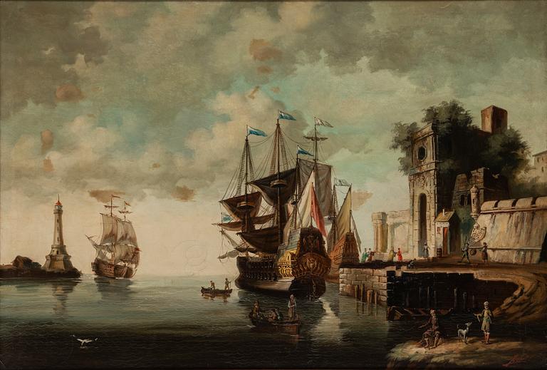 CLAUDE JOSEPH VERNET, copy after, oil on canvas, probably 19th Century.