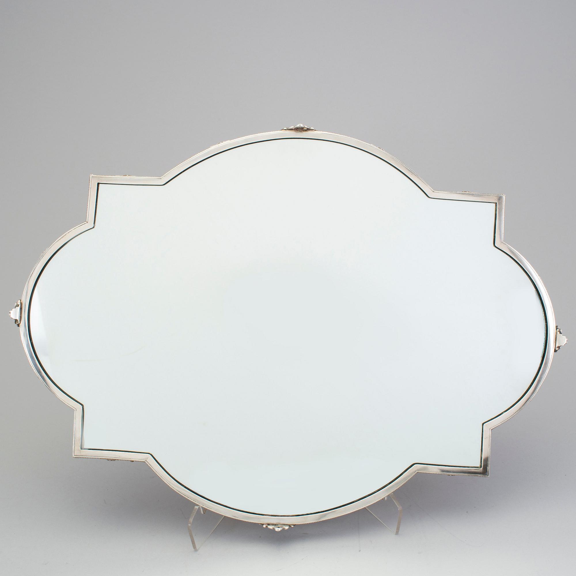 A Swedish early 20th century silver table plateau,marked CG Hallberg, Stockholm 1906.