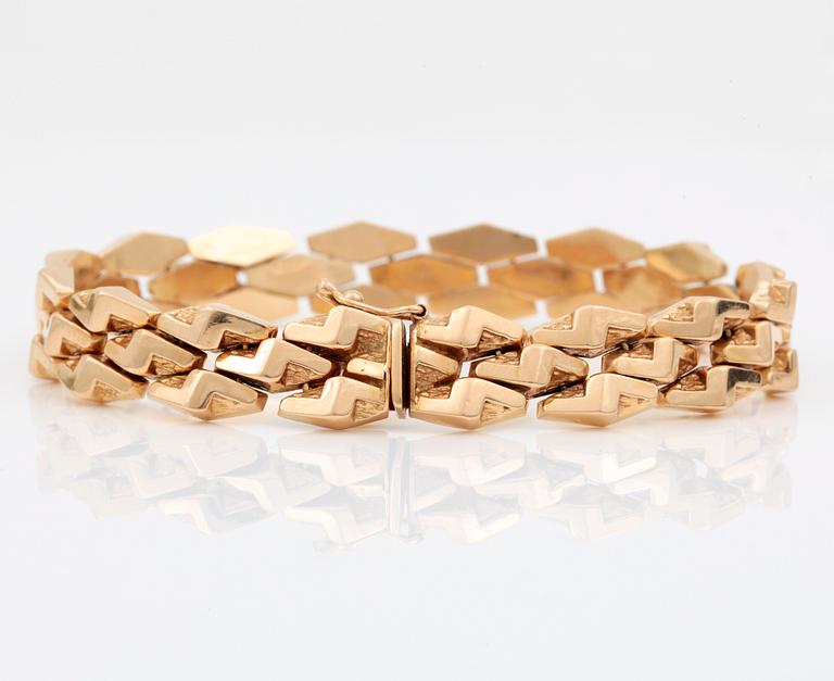ARMLÄNK, 18k guld, troligen Italien. Vikt 19,8 gram.