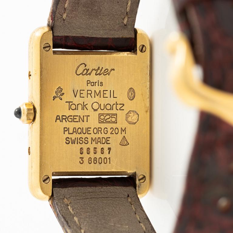 must de CARTIER, Tank, wrustwatch, 20,5 x 20 (28) mm.