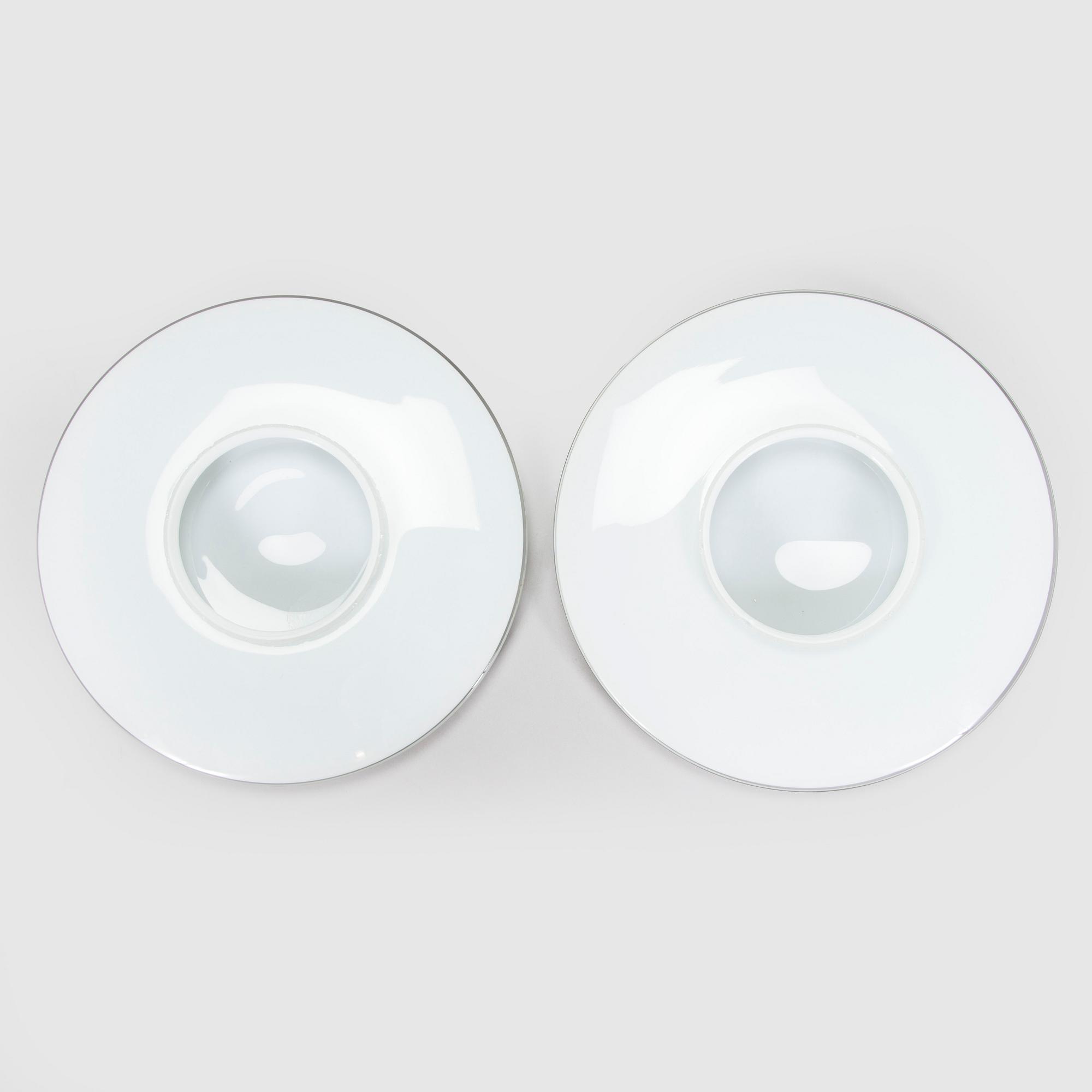 Arne Jacobsen, a pair of 1960's 'AJ-Eklipta' ceiling / wall lamps, for Louis Poulsen/licensed manufacturer Orno, Stockmann.