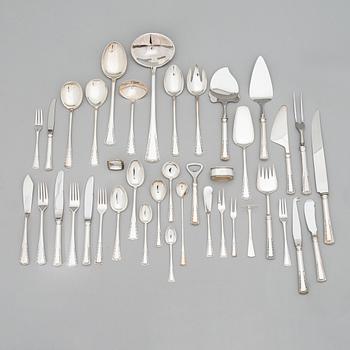 Tillander, bestickuppsättning, 166 delar, silver, "Käpy" (Kotte), 1996-2000. Design: Vilho Ellenberg, 1920-tal.