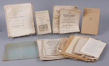 PARTI KUNGÖRELSER, AVHANDLINGAR OCH SMÅTRYCK, ca 40 st, 1700-1800-tal.