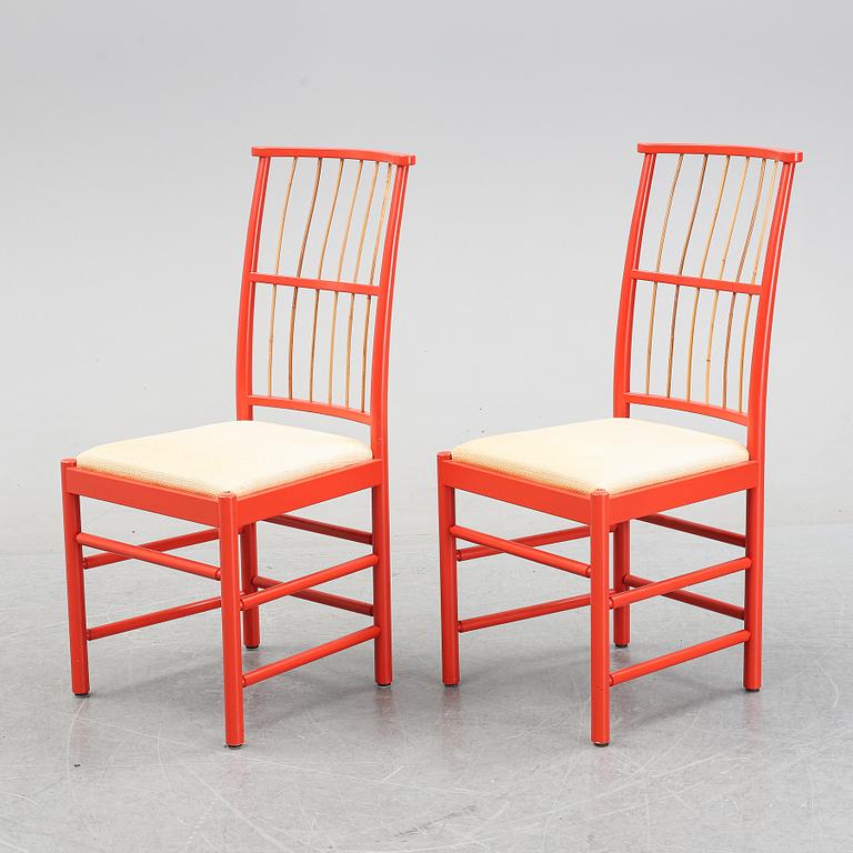 Six chairs, model 2025, by Josef Frank in 1925, Firma Svenskt Tenn.