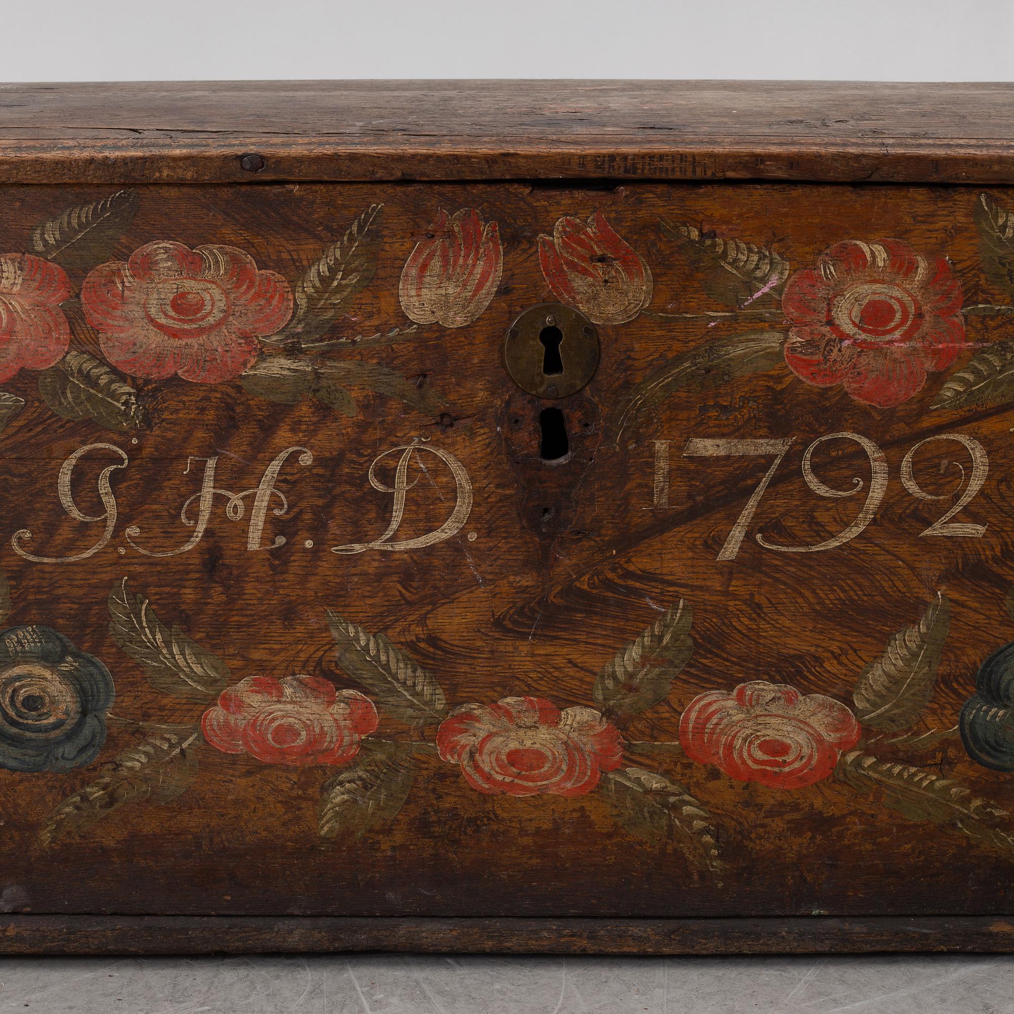 A chest, Sweden, dated 1792.