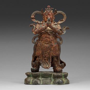 9. A standing figure of guardsman, Ming dynasty (1368-1644).