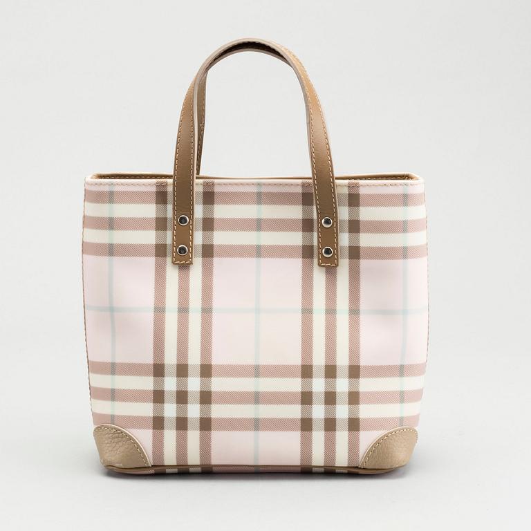 BURBERRY handväska Pink Nova check canvas.