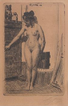 Anders Zorn, etsning, 1903, signerad.