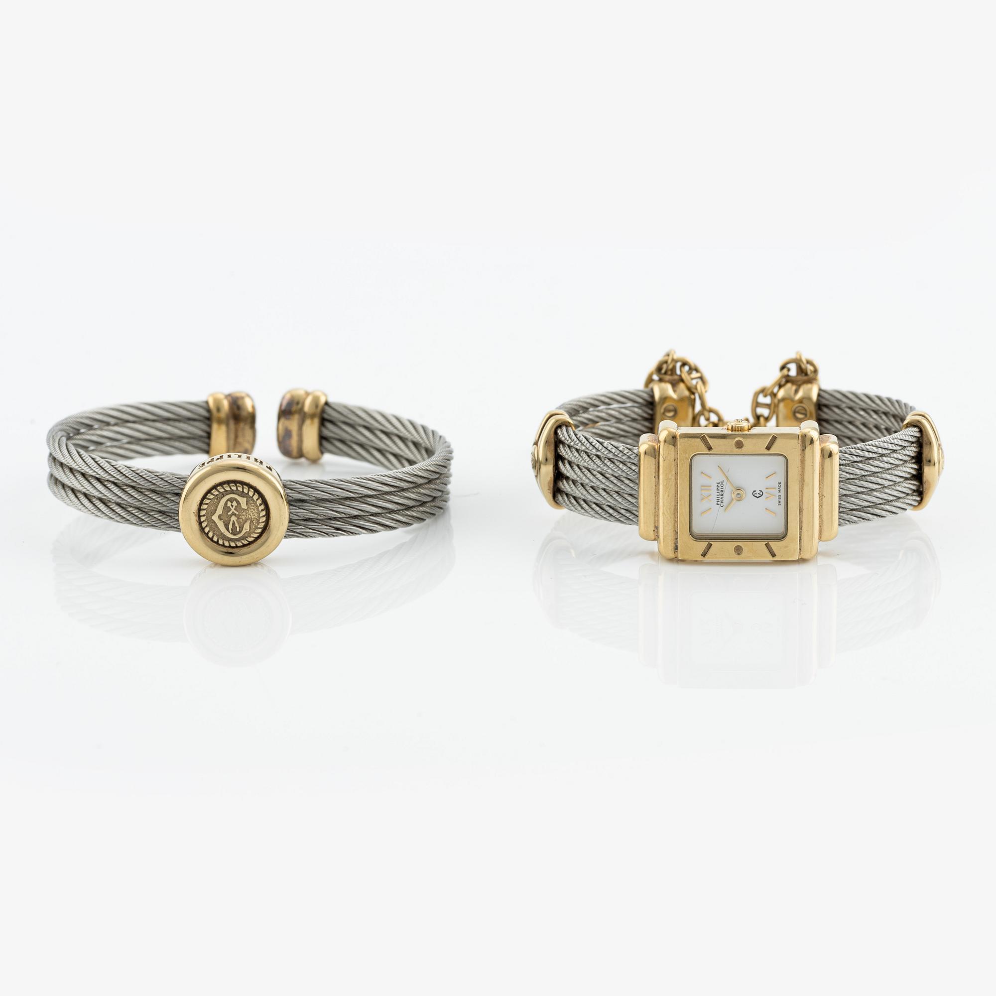 Philippe Charriol set with a necklace, a ring, a pair of earrings, a bracelet and a wristwatch.