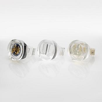 Siv Lagerström, three acrylic plastic rings, 1970s.