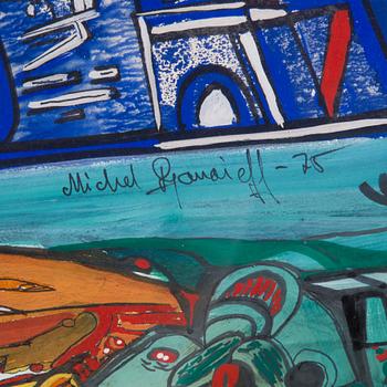 MICHEL DJANAIEFF, gouache på papper, signerad och daterad 75.