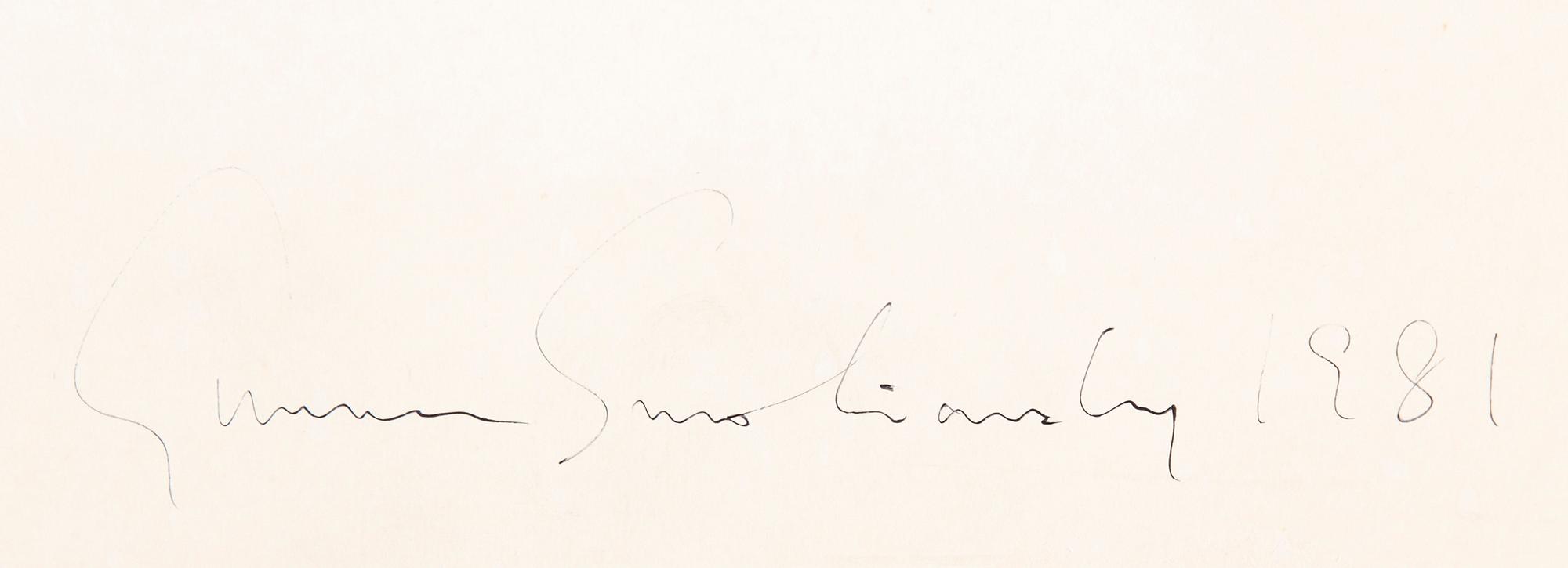 A gelatin silver photograph by GUNNAR SMOLIANSKY, signed and dated 1981 on verso.