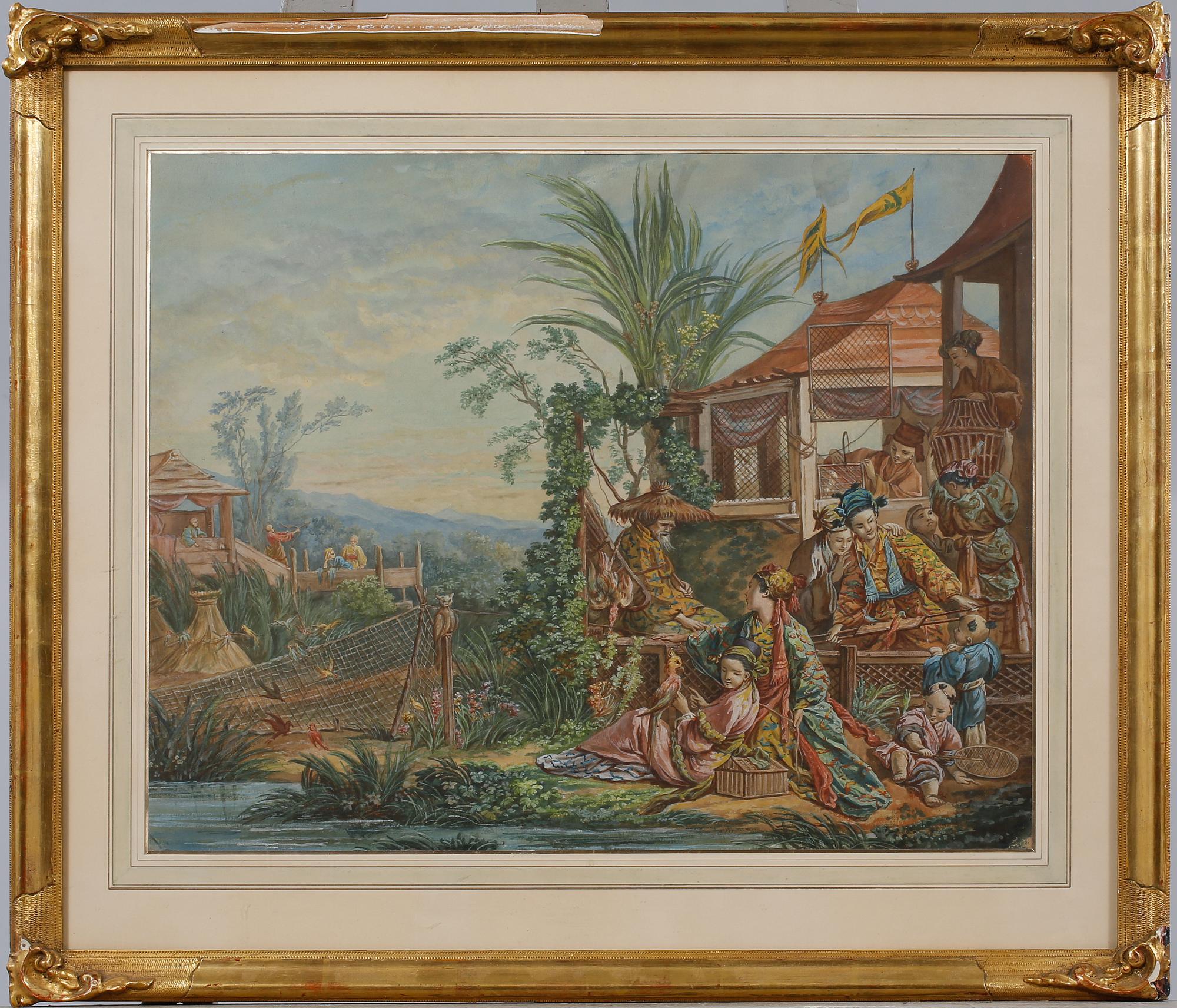 OKÄND KONSTNÄR, gouache, osignerad, omkring sekelskiftet 1900.