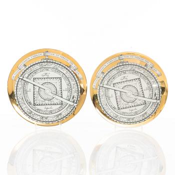 Piero Fornasetti, tallrikar, 5 st, "Astro Labio", Milano, Italien, 1970.